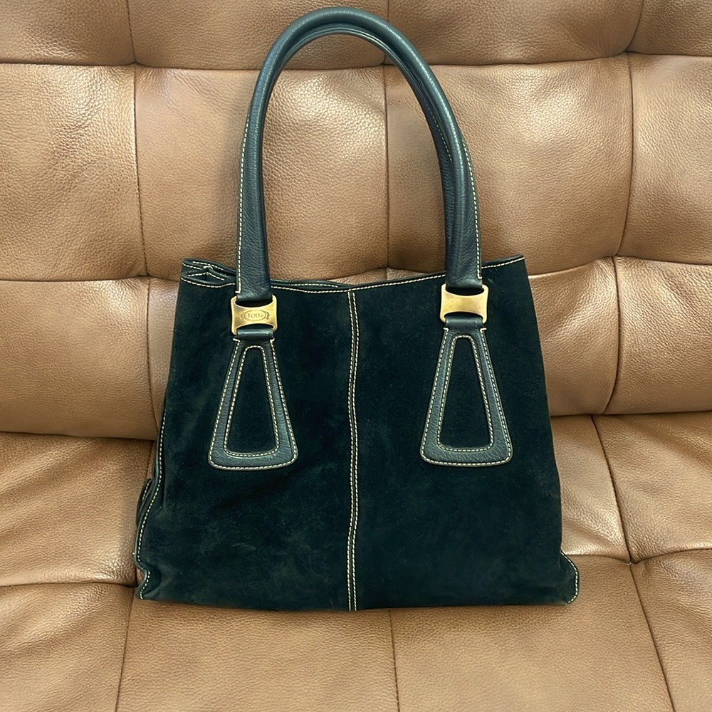 Tod’s black suede leather purse